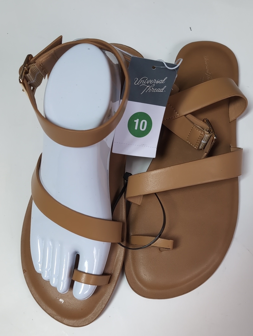 Universal Thread Women's Strappy Tan Ankle‑Buckle Sandals